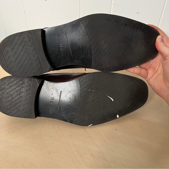 Banana Republic Men's Dark Brown Leather Dress Shoes Size 11.5 Oxfords - Picture 9 of 13